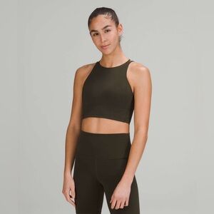 Lululemon Like a Cloud High Neck Long Line Sports Bra, Dark Olive! 💚